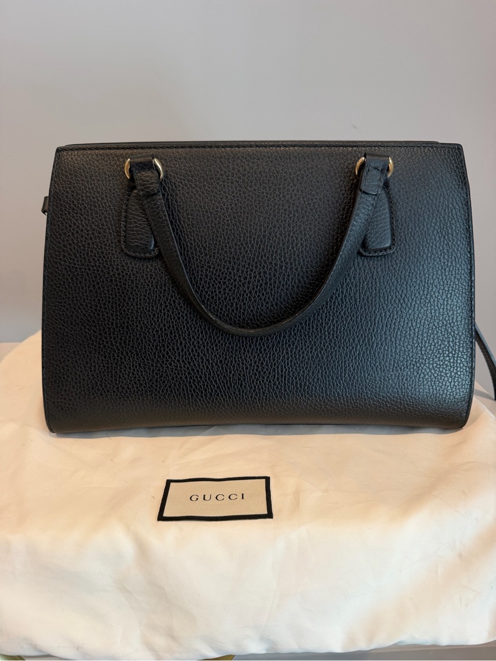 Authentic Gucci Soho Black Leather Top Handle Satchel - Picture 3 of 14